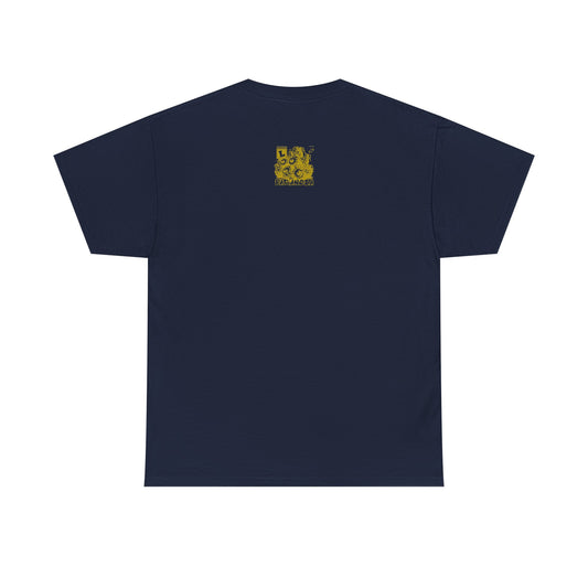 Heavy "Paranoia" Cotton Navy/Yellow Tee