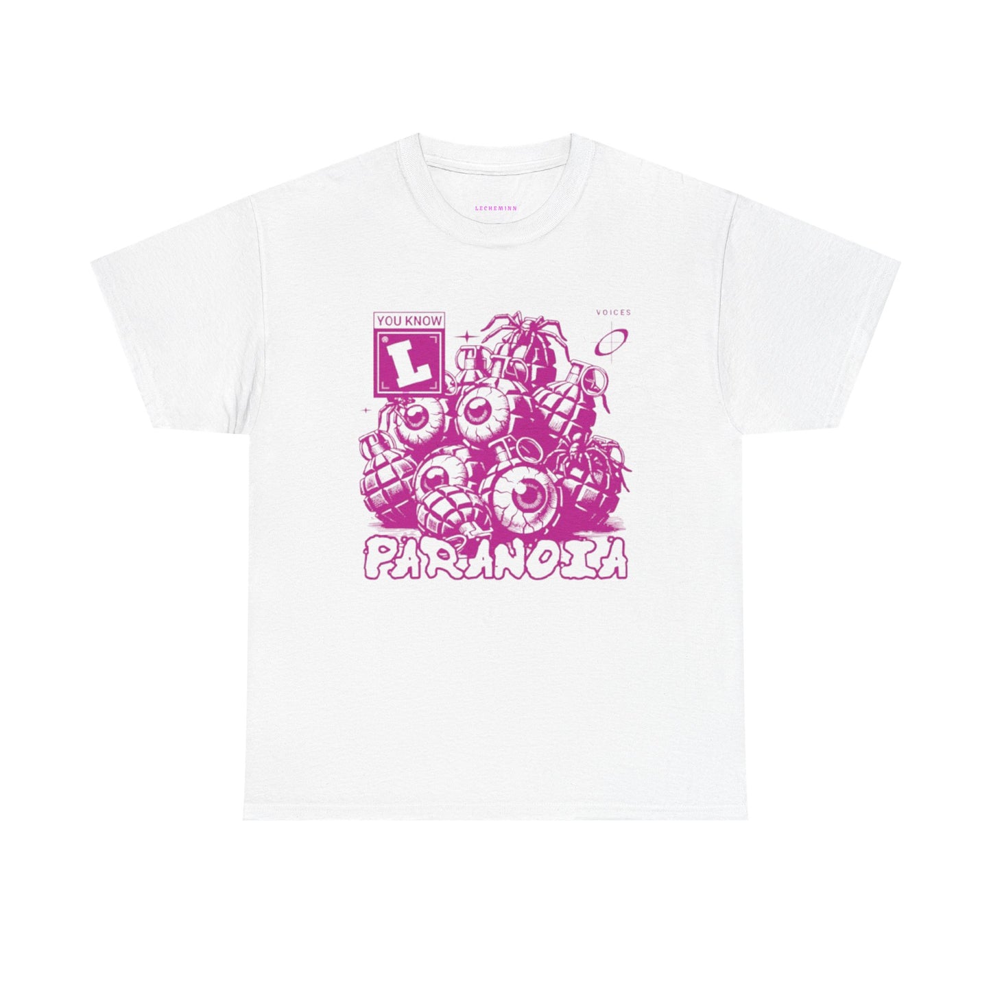 Heavy "Paranoia" Cotton Tee White/Pink