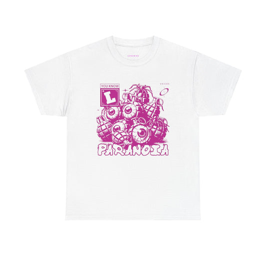 Heavy "Paranoia" Cotton Tee White/Pink