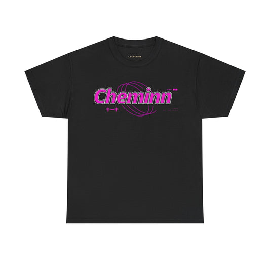Heavy "Vintage" Cotton Black/Pink Tee
