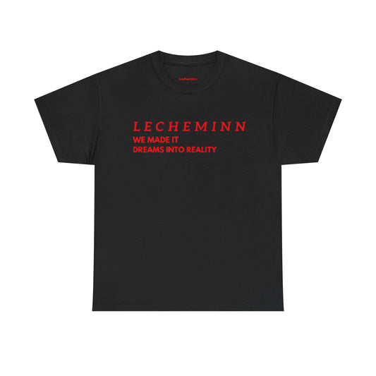 Heavy "Dreams into Reality" Cotton Black/Red T-shirt.
