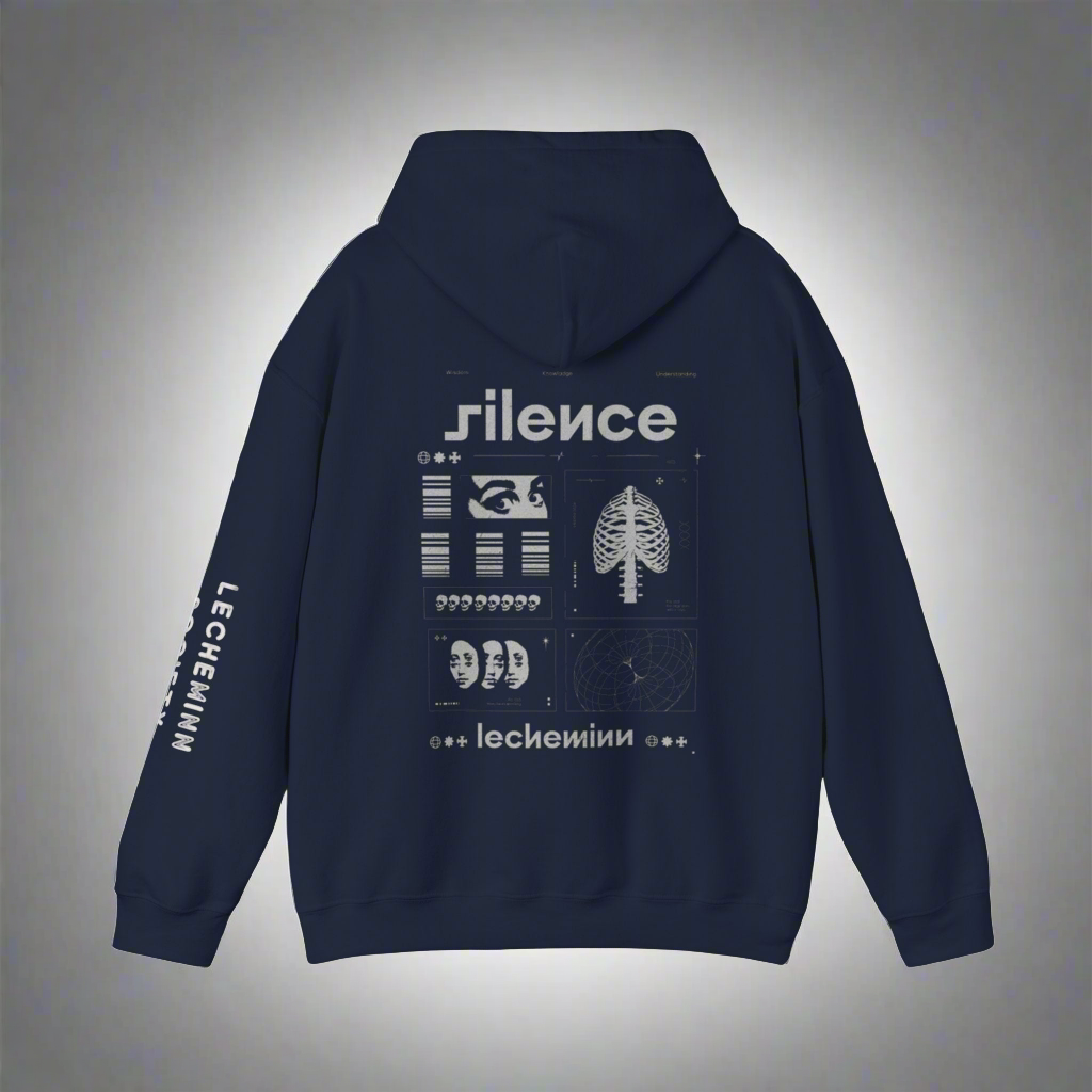 "Silence" Hooded Sweatshirt -Lecheminn-