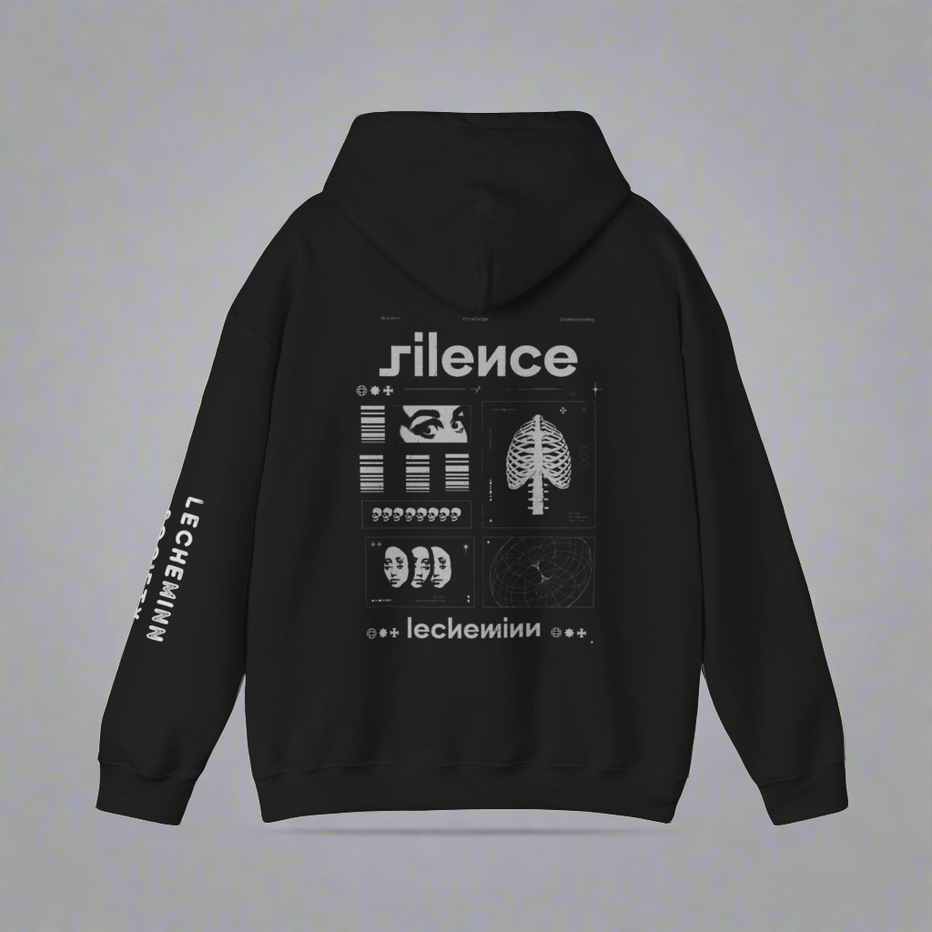 "Silence" Hooded Sweatshirt -Lecheminn-